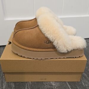 UGG Chestnut Disquette Shearling Mules